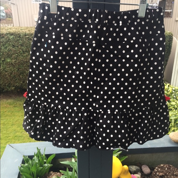 Polka Dot Skirt B&W w/Red Accents - Picture 2 of 4
